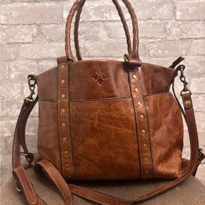 Patricia Nash Purse Cognac Leather Tote